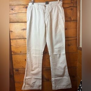 Abercrombie & Fitch Cream Flare Pants Military Bootcut Pants Size 4 Inseam 32